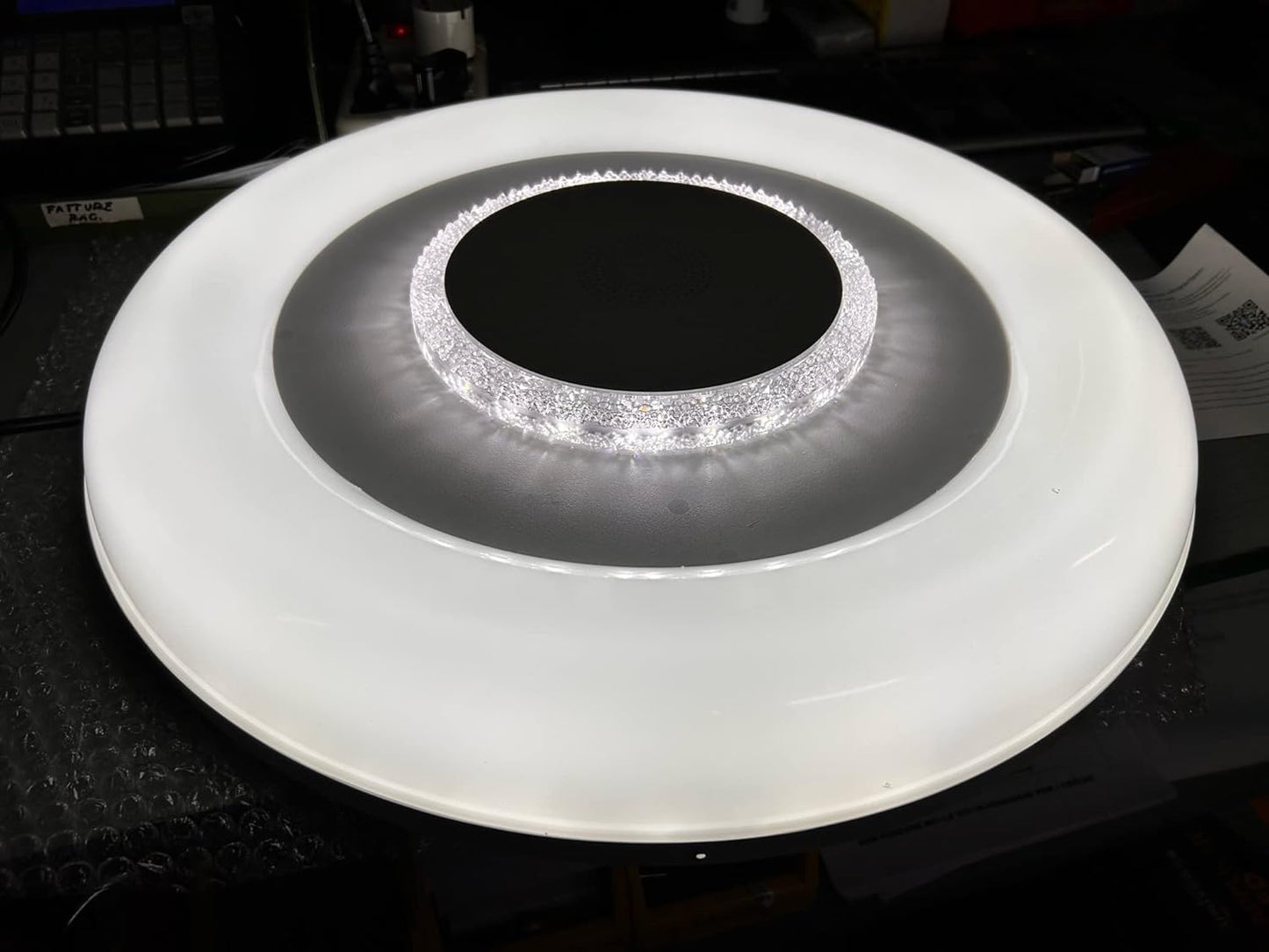 TEKHOME Plafoniera LED Smart, 9W RGB + 9W Bianco (3000K-6500K), Dimmerabile con APP e Telecomando, Contrololo Bluetooth, Luce Colorata per Interni, IP20, Ø485mm, Bianco C44-RGB-O