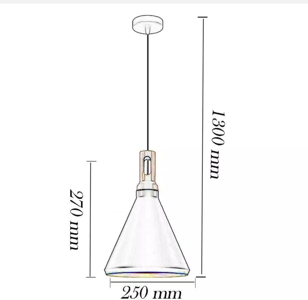 Lampadario da soffitto a sospensione con attacco E27 (lampadina non inclusa) moderno industriale a forma di cono A94