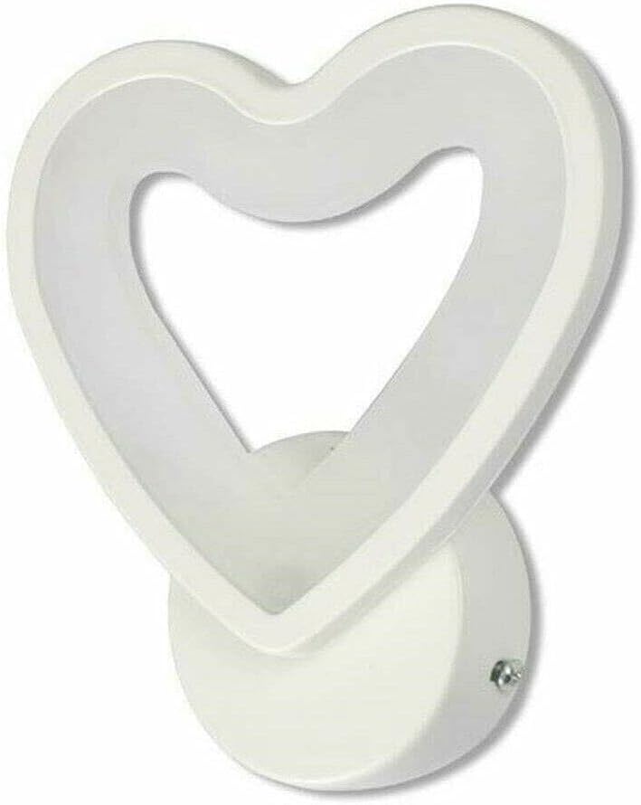 TEKHOME Applique da Parete LED Moderna 6W a Forma di Cuore, Lampada da Parete Bianca con 3 Colori Selezionabili 3000K/4000K/6500K, 300LM, per Camera da Letto, Soggiorno e Cameretta E28-3C