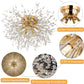 TEKHOME Lampadario Camera Da Letto Moderni, Oro/Argento, Plafoniera soffitto con cristalli di fuochi d'artificio, 10X G9, Lampade a sospensione pre Soggiorno, Cameretta PN-13