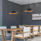 Lampadario a sospensione stile contemporaneo in metallo pendente a cupola attacco E27 luce tavolo cucina di colore nero o bianco Ø35 cm  B90