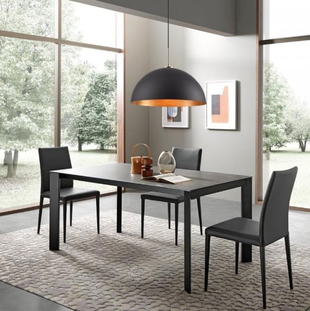 Lampadario a sospensione stile contemporaneo in metallo pendente con attacco E27 luce tavolo cucina ristorante di colore nero o bianco B92