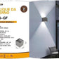 Applique da Esterno LED 22W IP65 – Lampada da Parete Moderna Up&Down Regolabile, Alluminio, 2000 Lumen, Bianco/Nero/Grigio, Luce 3000K/4000K/6500K ES66