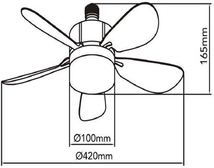 Ventilatore da Soffitto con Luce LED E27 19W, Mini Lampadario con Ventola Silenziosa, CCT 3000K-6500K, Telecomando Incluso, per Camera da Letto e Soggiorno – MNL011