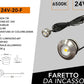 5 Pezzi, Mini Faretti LED da Incasso 24V DC 1W, Foro Ø20 mm, 80 lm, CRI≥80, Fascio 60°, Cavo 2 m, Faretti LED per Mobili, Cucina, Camper, Barca e Vetrine, Modello 24V-20