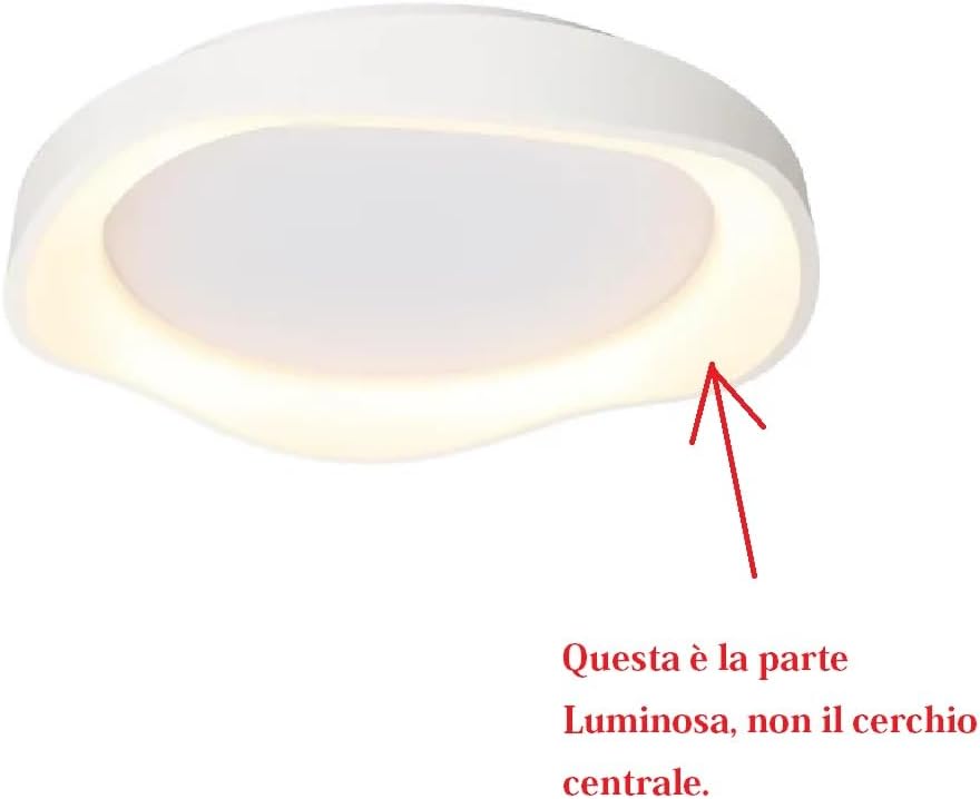 TEKHOME Plafoniera LED Moderna 38W, Dimmerabile, 3 Modalità di Colore 3000K-4000K-6500K, 3040LM,Bianco e Nero, Design Elegante per Camera da Letto e Soggiorno C53