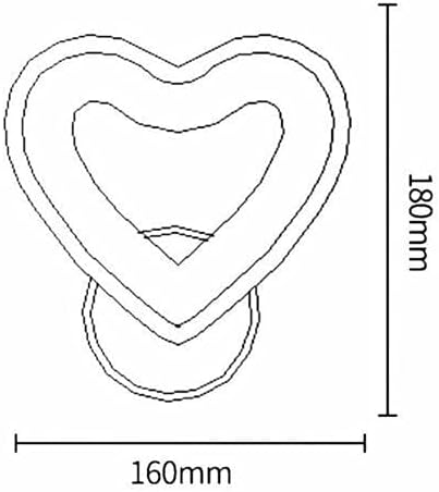 TEKHOME Applique da Parete LED Moderna 6W a Forma di Cuore, Lampada da Parete Bianca con 3 Colori Selezionabili 3000K/4000K/6500K, 300LM, per Camera da Letto, Soggiorno e Cameretta E28-3C
