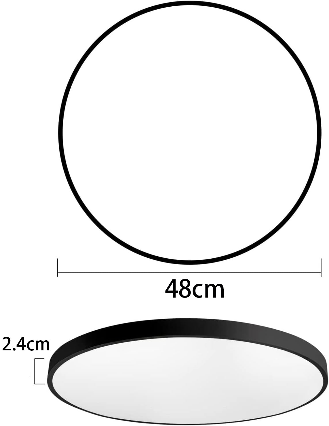 TEKHOME Plafoniera LED Soffitto 36/45W,3colore 3600/4950LM IP40 Impermeabile Rotonda Ø48/60CM Lampadario LED Moderna Luce Soffitto per Cameretta, Cucina, Soggiorno, Balcone -LV