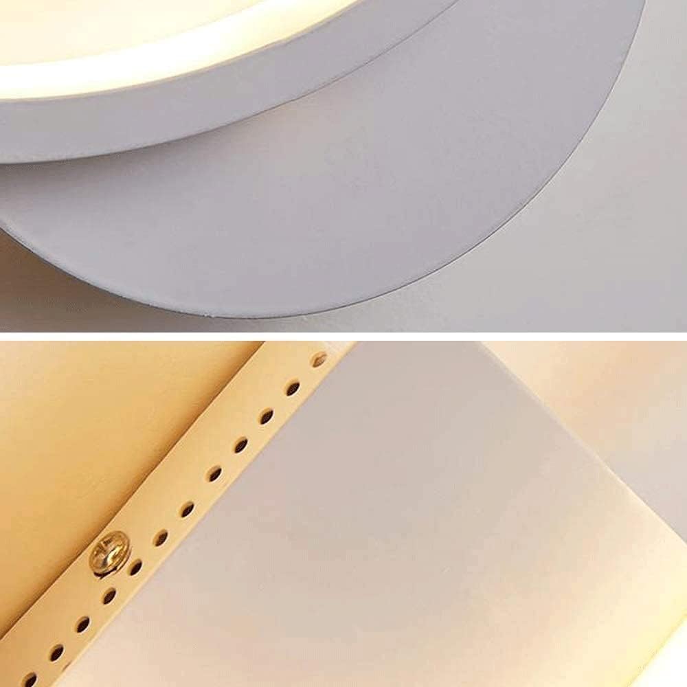 TEKHOME Applique da Parete LED Moderna 9W, Lampada da Parete Bianca Design Rotondo, Luce Calda 3000K / Naturale 4000K / Fredda 6500K, 450LM, per Camera da Letto, Soggiorno e Corridoio E27