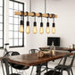 TEKHOME Lampada Sospesa a Soffitto con Paralume in Legno, Lampadario Design Industriale/Scandinavo con Attacco E27, per Cucina Isola Tavolo Bar, 110-240V, (Lampadina Non Inclusa) B47-6