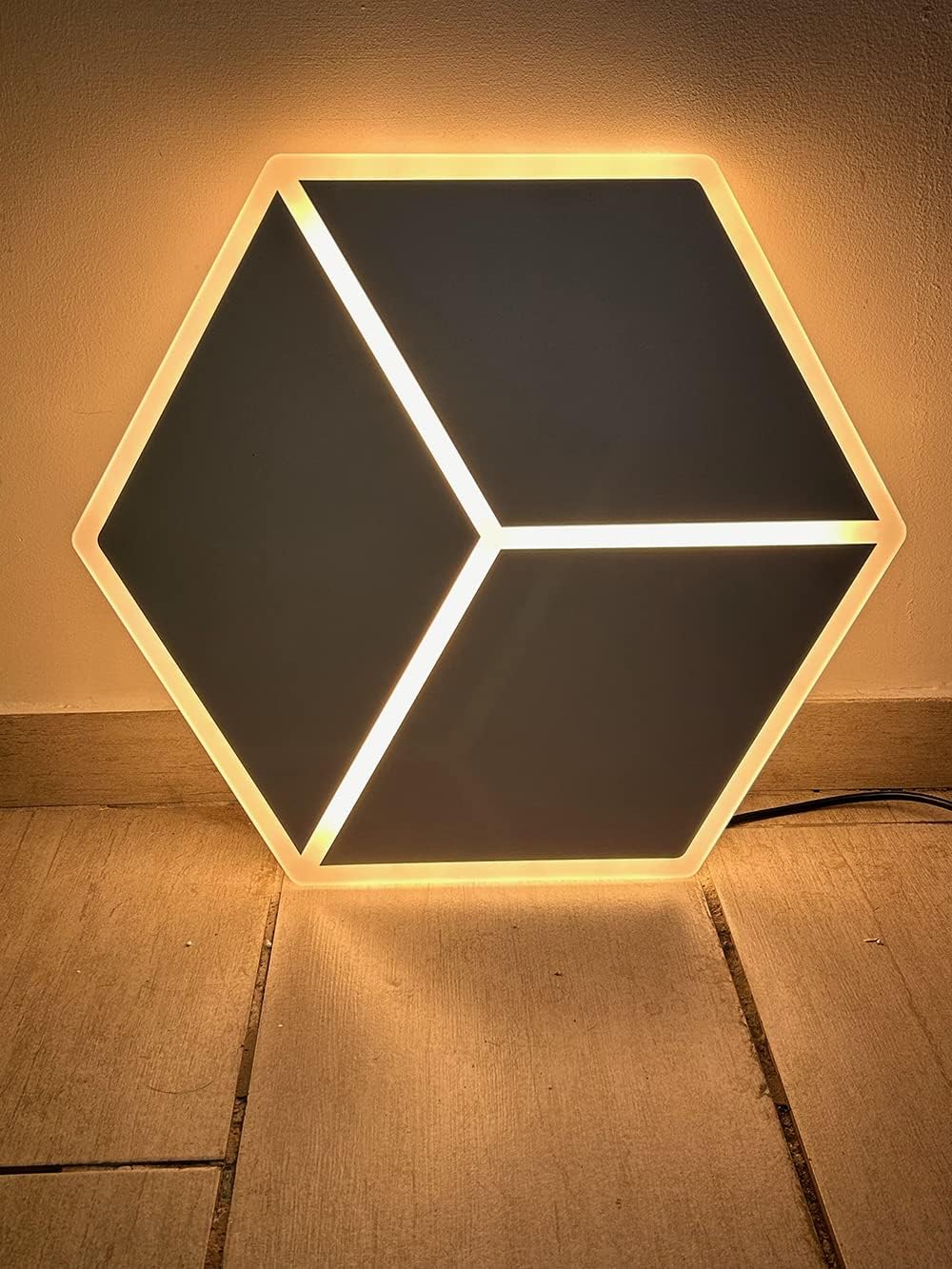 TEKHOME Plafoniera LED 3D Moderna 37W Dimmerabile con Telecomando, Luce Soffitto Geometrica a Forma di Cubo, 6500K-3000K, 2960LM, 50x57.5cm, Bianco, per Camera da Letto Soggiorno Corridoio C52-B3C