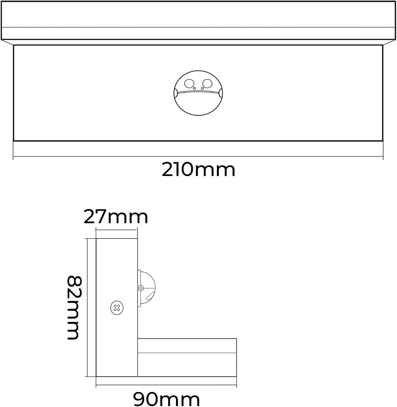 Applique LED da Esterno con Sensore di Movimento, 10W 1000LM CCT 2700K-6500K, Lampada da Parete Impermeabile Moderna in ABS+PC, per Giardino, Balcone e Ingresso – Bianco/Nero SS-ESA-01