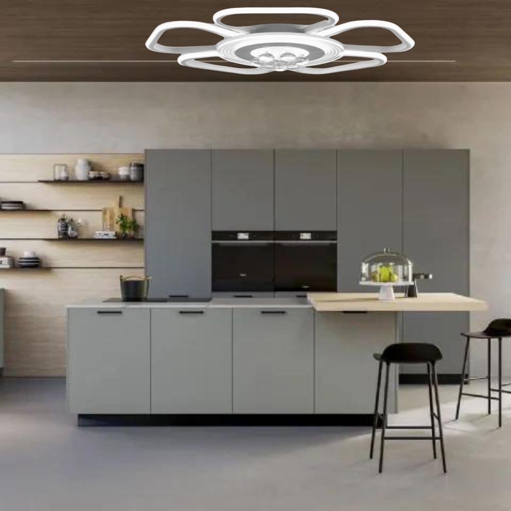 EKHOME Plafoniera led 50 watt a forma di fiore con pendenti in acrilico lampadario da soffitto lampada moderna bianca a luce fredda 6500k calda 3000k naturale 4000k C42