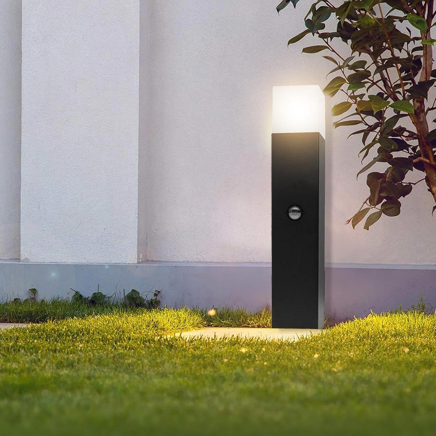 Lampione da Giardino Esterno E27 IP44, Palo Luce LED da Terra in Alluminio per Vialetti, Cortile, Patio, Terrazzo – Altezza 44cm – Compatibile Lampadina E27 (Non Inclusa) H440