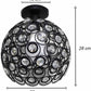 TEKHOME Lampadario da Soffitto a Sfera in Cristallo, Attacco E27, Nero e Bianco, Senza Lampadina, Stile Moderno, per Camera da Letto, Soggiorno, Corridoio, Ø28cm C23