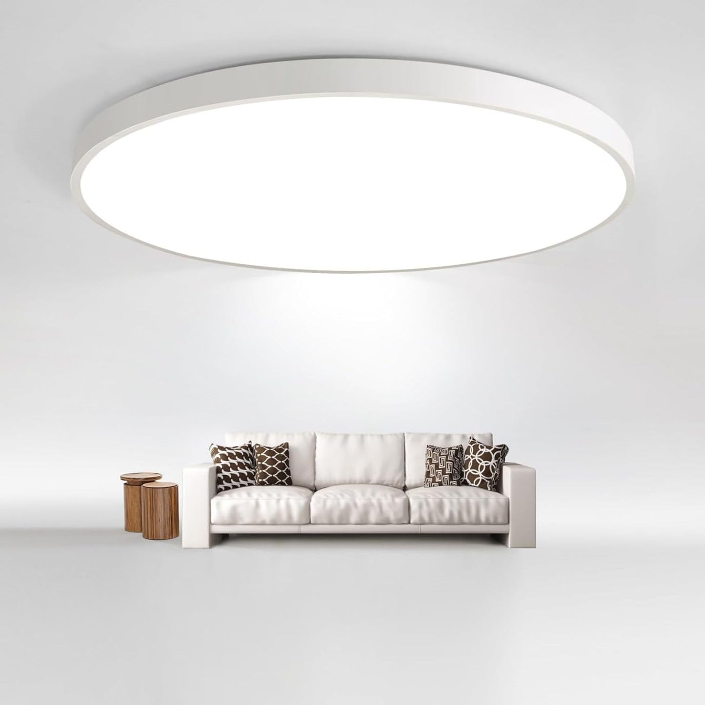 TEKHOME Plafoniera LED Soffitto 36/45W,3colore 3600/4950LM IP40 Impermeabile Rotonda Ø48/60CM Lampadario LED Moderna Luce Soffitto per Cameretta, Cucina, Soggiorno, Balcone -LV