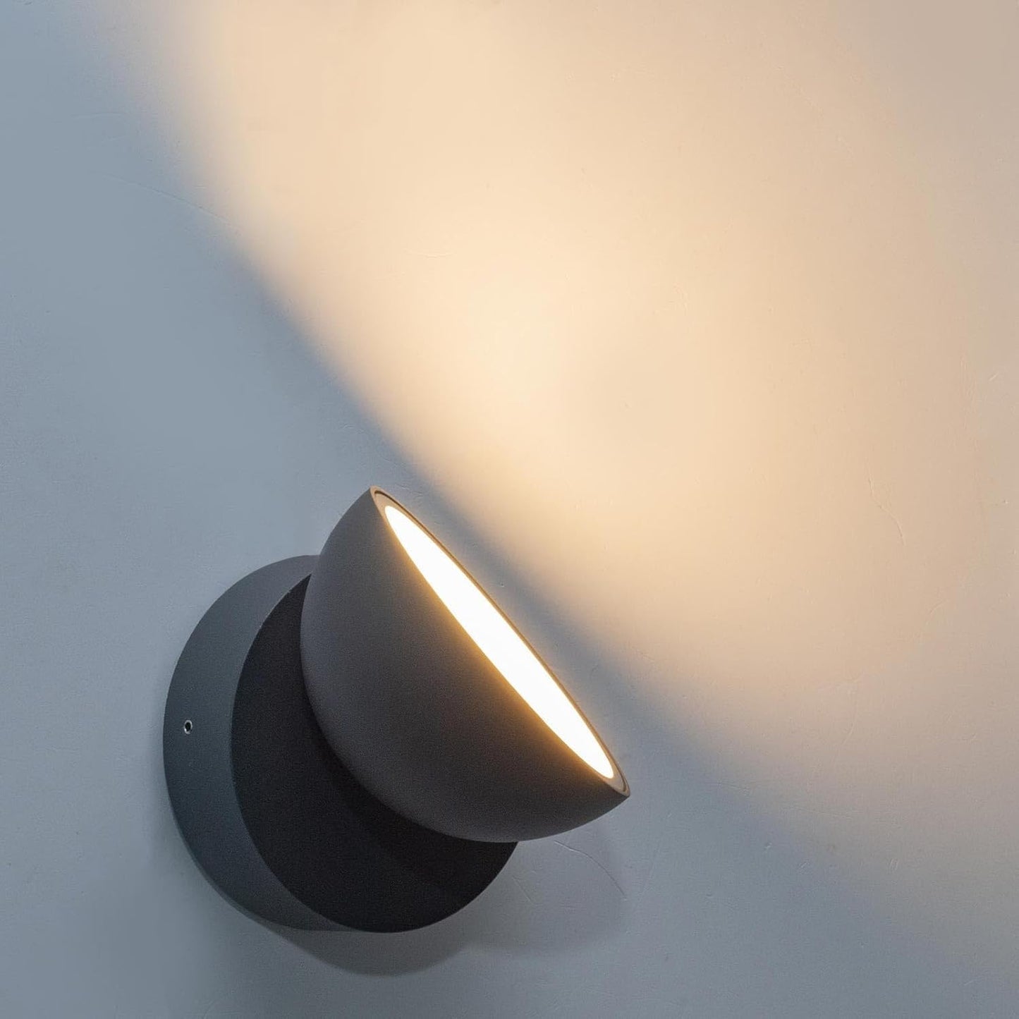 Applique LED da Esterno 12W IP54, Lampada da Parete Moderna Rotonda in Alluminio e Vetro, 720LM, Impermeabile per Facciata, Balcone e Giardino 570