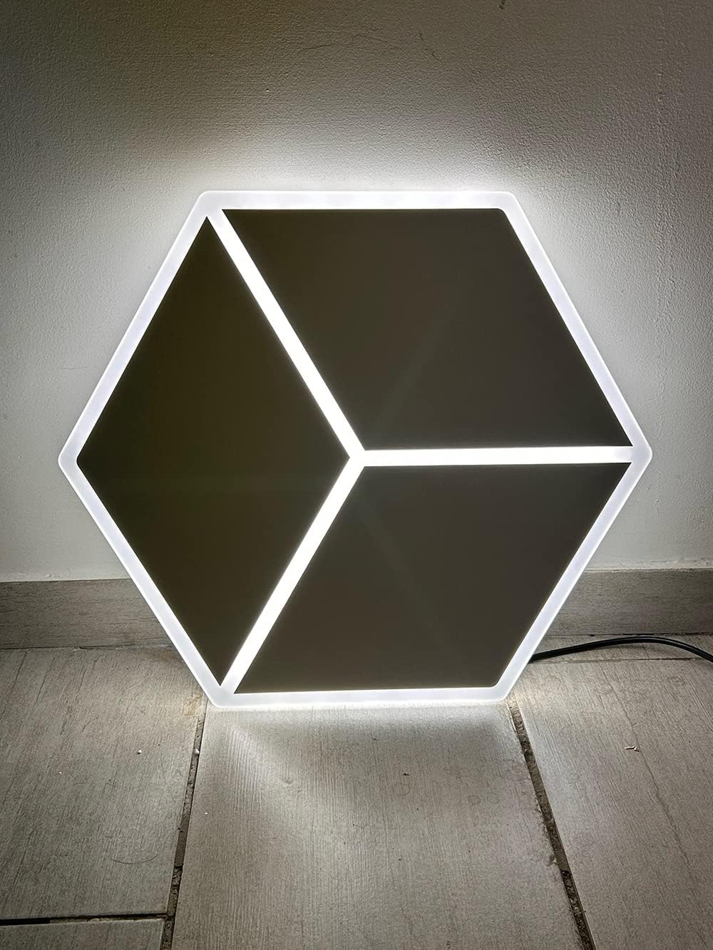 TEKHOME Plafoniera LED 3D Moderna 37W Dimmerabile con Telecomando, Luce Soffitto Geometrica a Forma di Cubo, 6500K-3000K, 2960LM, 50x57.5cm, Bianco, per Camera da Letto Soggiorno Corridoio C52-B3C