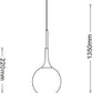 TEKHOME Lampadario a sospensione decorativa in metallo con sfera in vetro attacco E27 lampada contemporanea (Argento/Oro) A72