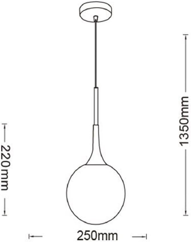 TEKHOME Lampadario a sospensione decorativa in metallo con sfera in vetro attacco E27 lampada contemporanea (Argento/Oro) A72
