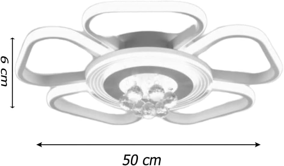 EKHOME Plafoniera led 50 watt a forma di fiore con pendenti in acrilico lampadario da soffitto lampada moderna bianca a luce fredda 6500k calda 3000k naturale 4000k C42