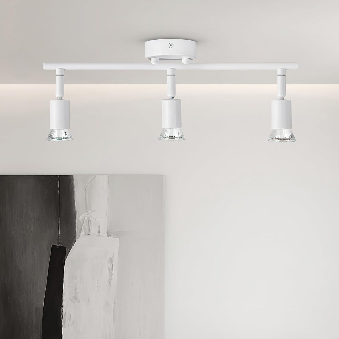 TEKHOME Faretti LED da Soffitto 3Luce Bianco - Lampada da Soffitto Orientabili Plafoniera Faretto Parete Moderna GU10 Luci da Soffitto per Soggiorno Corridoio Camera Cucina, Lampadina Non Incluse C72