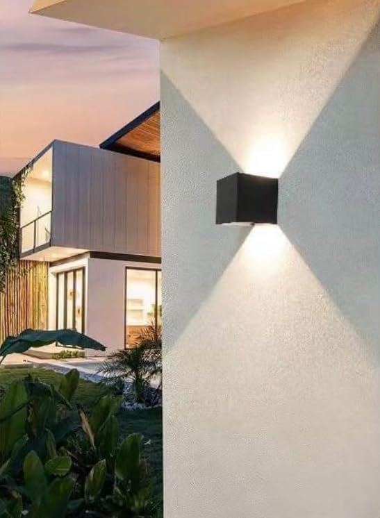 Applique da Esterno LED 22W IP65 – Lampada da Parete Moderna Up&Down Regolabile, Alluminio, 2000 Lumen, Bianco/Nero/Grigio, Luce 3000K/4000K/6500K ES66