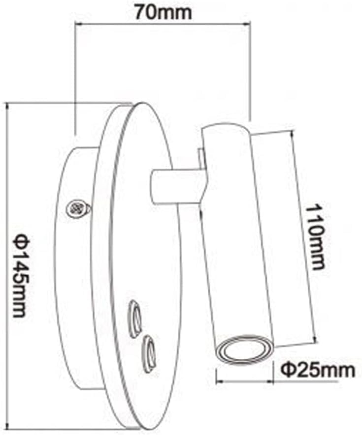 Applique da Muro LED 8W 3000K, Orientabile Rotonda, Bianco/Nero, Moderno Design per Camera da Letto, Corridoio, Soggiorno, Lampada da Parete Interno MR-01