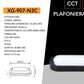 Plafoniera LED 23W IP65 CCT 3000K-4000K-6500K, Lampada da Soffitto Impermeabile in ABS+PC, 3300LM, per Bagno, Garage, Balcone, Giardino – Bianco/Nero XG-907