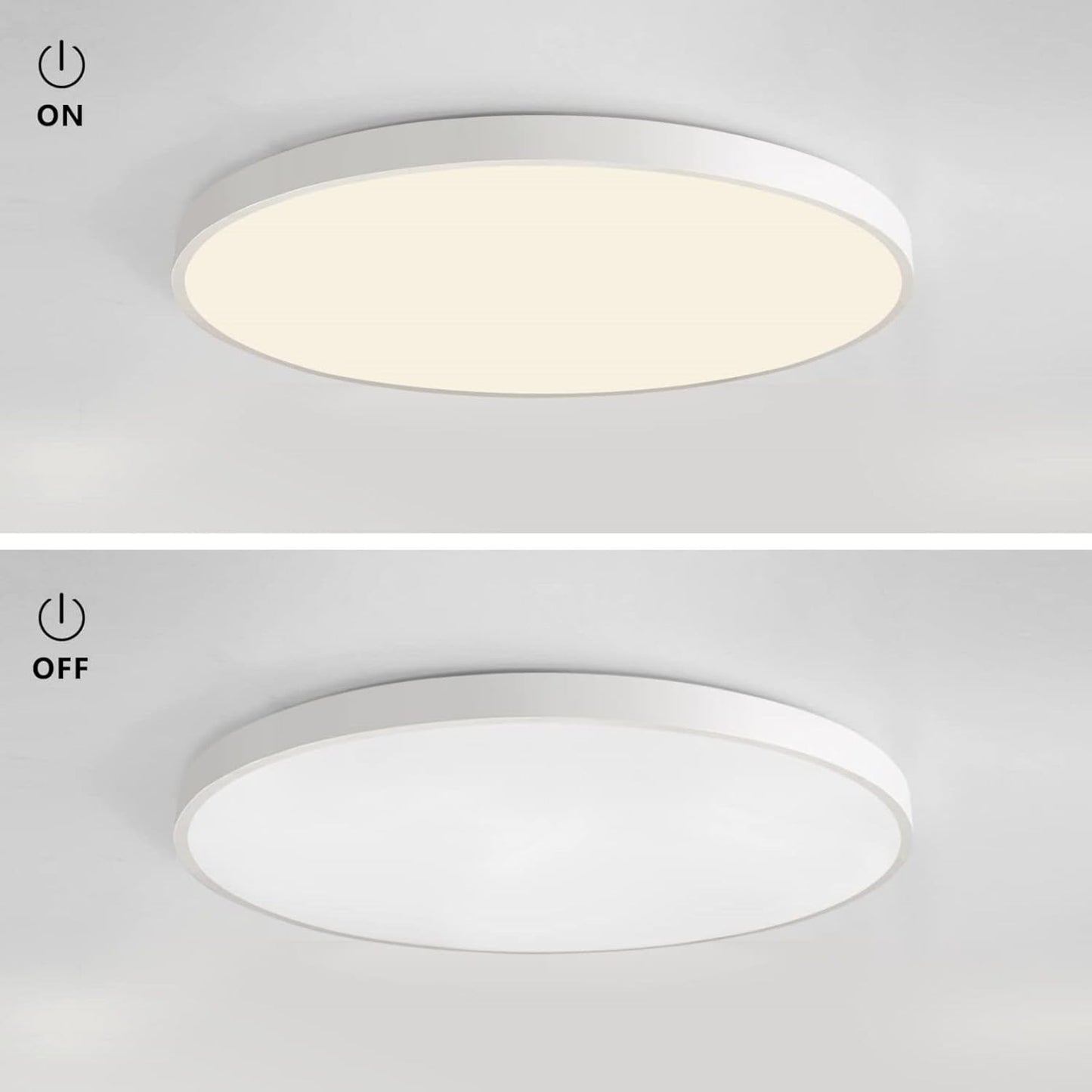 TEKHOME Plafoniera LED Soffitto 36/45W,3colore 3600/4950LM IP40 Impermeabile Rotonda Ø48/60CM Lampadario LED Moderna Luce Soffitto per Cameretta, Cucina, Soggiorno, Balcone -LV