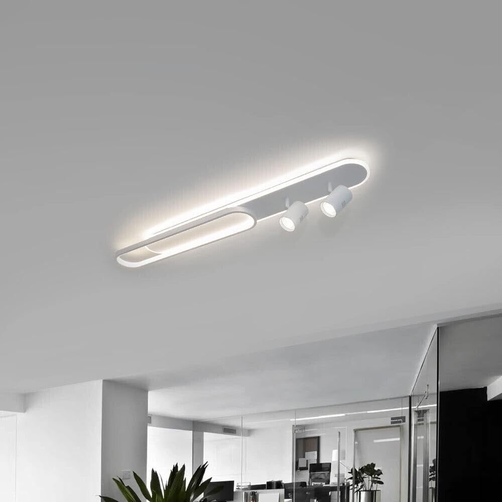 Plafoniera LED da Soffitto 50W, 4000LM Luce Bianco Freddo 6500K, Lampada Soffitto Moderna a LED Integrati per Interni, IP20, Bianco PN22-BF