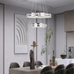 TEKHOME Lampadario a Sospensione Moderno con Cristalli,Lampadario LED Soffitto 40W 3200LM, Luce Fredda 8000K,Acciaio Inox e Cristallo, per Soggiorno Sala da Pranzo B71-F