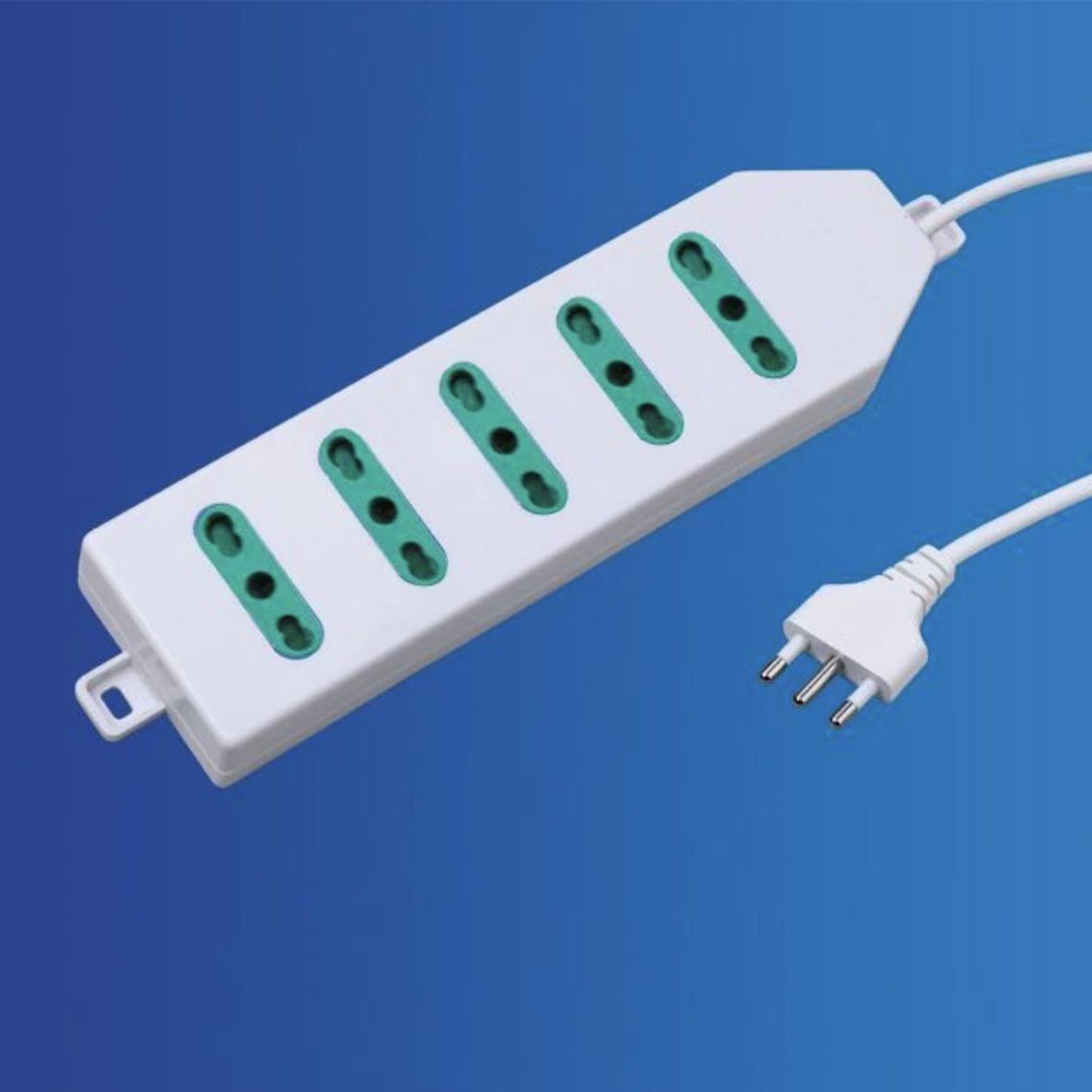 2 Pezzi Multipresa Bipasso Italiana 5 Posizioni, Spina Tipo L 10A, Cavo 1,5 m, 230V – XSL2205
