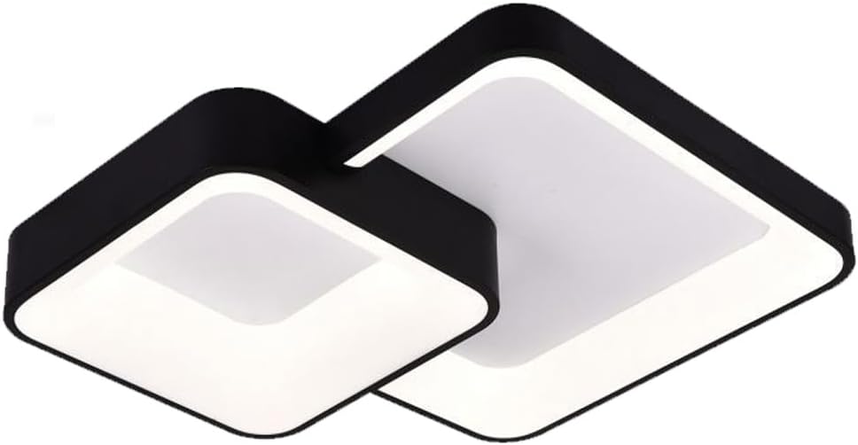 TEKHOME Plafoniera da soffitto a led 58 watt due quadrati lampadario cct tre colorazioni da 3000k a 6500k ideale per soggiorno, camera da letto, cucina e studio C59 (