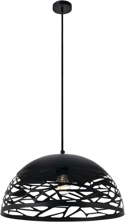 Lampada a sospensione a cupola in metallo industriale regolabile in altezza E27 Base Lampadario ritagliato per isola cucina, camera A37