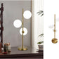 Lampada da tavolo Oro con sfere bolle bianche design moderno minimal (Lampada Tavolo 3 Sfere) D33
