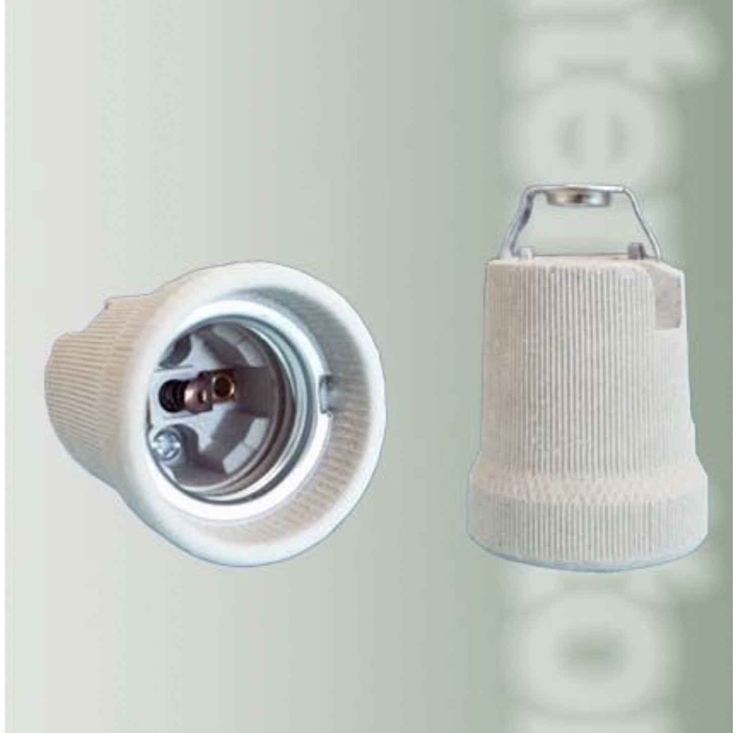 12 Pezzi Portalampada E27 in Ceramica con Gancio, Attacco E27 230V Resistente al Calore, Compatibile LED e Incandescenza – CP800