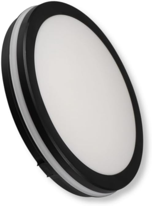 Plafoniera LED IP65 29W CCT 3000K-4000K-6500K Ø235mm, Lampada da Soffitto per Interno/Esterno, Ultra Luminosa 3940LM, Colore Nero/Bianco, ESS-02