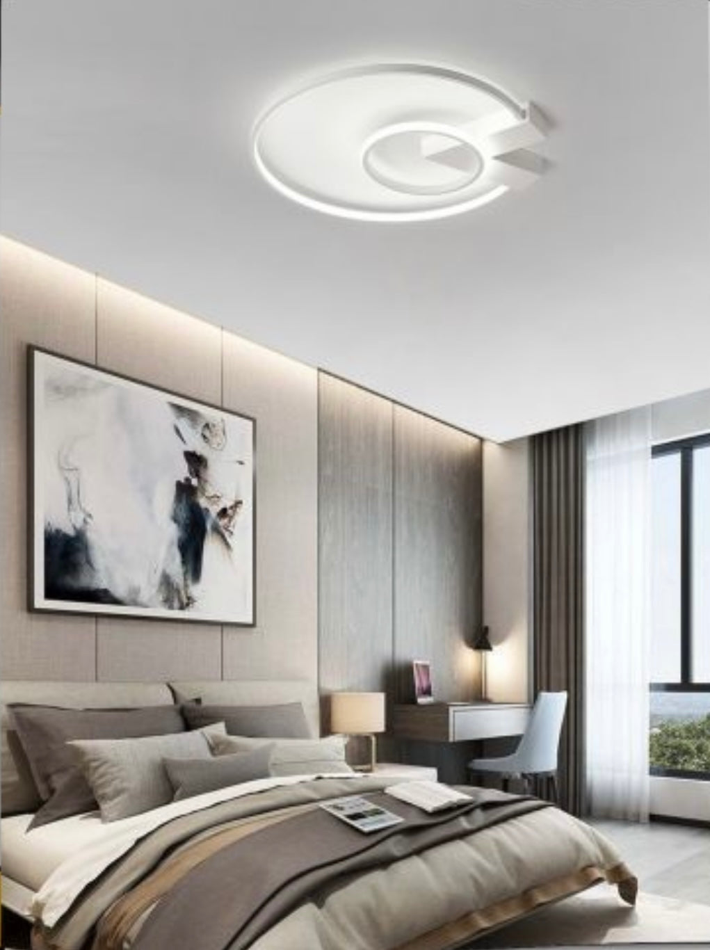 TEKHOME Lampada da soffitto a LED 50 cm 32 W Lampada da soggiorno Lampadario in ferro battuto PN-04