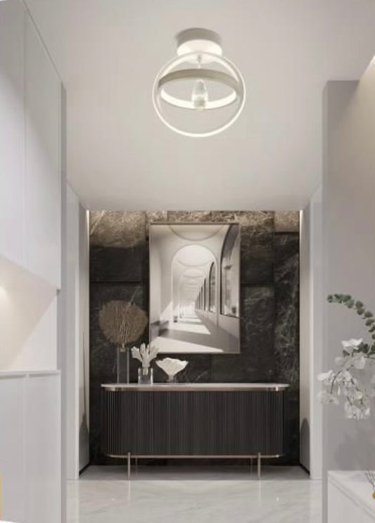 TEKHOME Lampadario led moderno 22 watt forma cerchio plafoniera con pendente lampada da soffitto luce 3000K/6500K 1760Lm PN-02