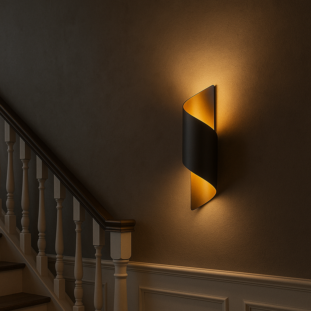 TEKHOME Applique da Parete Design Moderno Nero e Dorato E53-N, Portalampada G9, Alluminio e Ceramica, 33cm, Lampada da Parete Interni Soggiorno Camera Corridoio E53-N