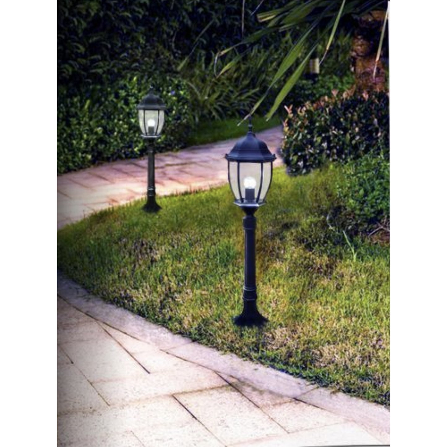 TEKHOME Lampada da Giardino E27 90cm in Alluminio Impermeabile IP55 per Esterno – Palo da Giardino in Stile Classico per Passerella, Cortile, Giardino – Senza Lampadina ES39