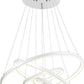 Lampadario LED Moderno a Sospensione 86W 6880LM, 3 Colori Luce 3000K 4000K 6500K, CCT Switch, Design Anelli, Lampadario per Soggiorno Sala da Pranzo Camera, LP-51-B3C