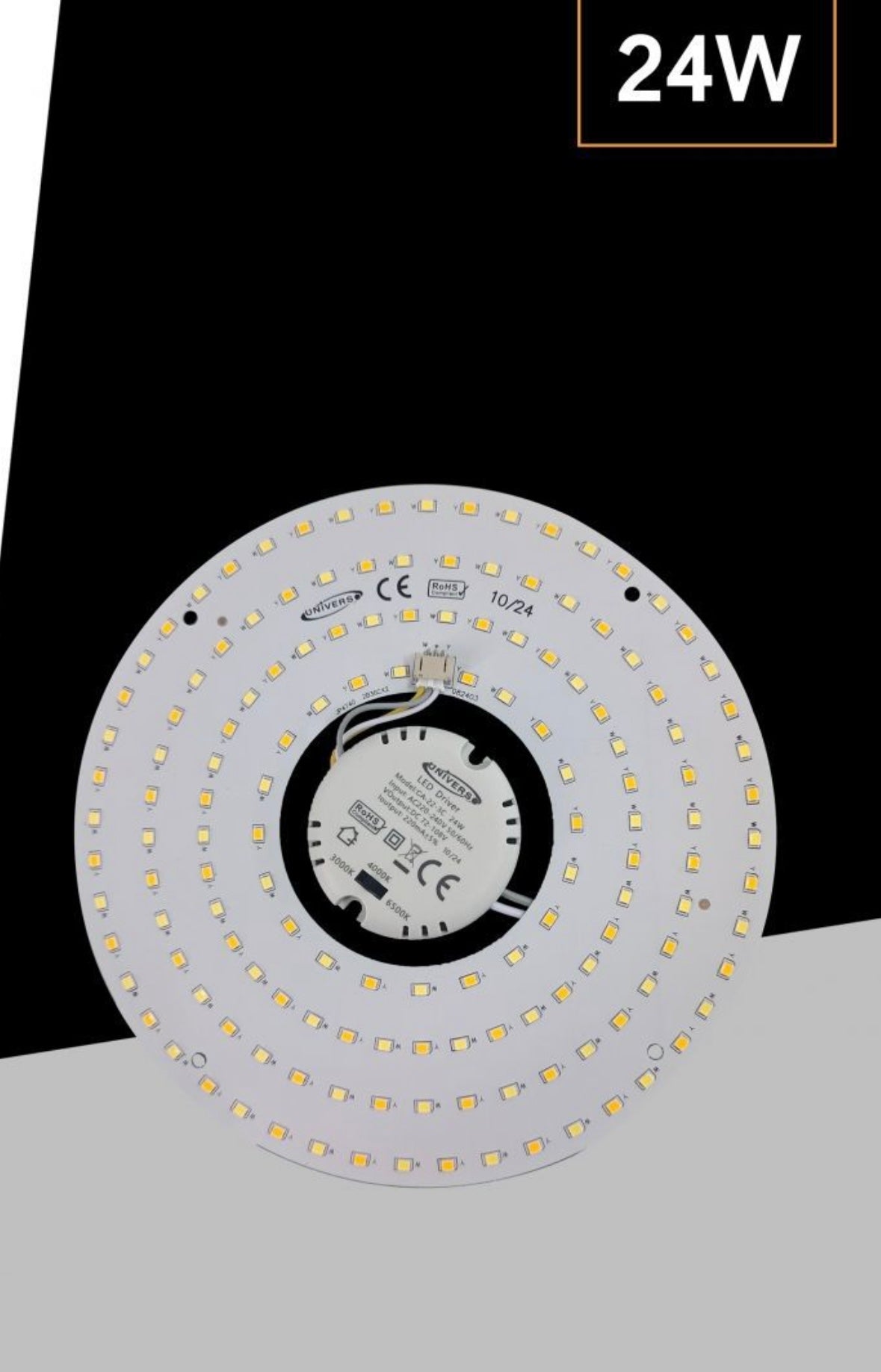 Plafoniera LED Circolare 24W CCT 3000K-6500K, Modulo LED Magnetico Ø190mm, Alta Luminosità 3120LM, Lampada da Soffitto per Interni, Bianco – CA-22-3C