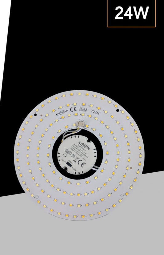 Plafoniera LED Circolare 24W CCT 3000K-6500K, Modulo LED Magnetico Ø190mm, Alta Luminosità 3120LM, Lampada da Soffitto per Interni, Bianco – CA-22-3C