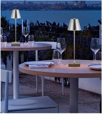 Lampada da Tavolo Ricaricabile LED  – Senza Fili, 3 Temperature di Colore, Dimmerabile Touch, USB, Moderna per Ristorante, Camera, Comodino D27-3C