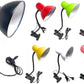 Lampada da Tavolo con Pinza – Attacco E27, Braccio Flessibile 40 cm, Metallo, Luce Direzionabile, Max 60W – Studio, Scrivania, Cameretta D21