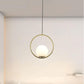 Lampadario bronzo sospensione LED cerchio pendente G9 paralume globo vetro luce tavolo cucina soggiorno ristorante A97