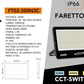 Faro LED Esterno 300W IP66 – Proiettore LED con CCT Switch 3000K 4000K 6500K, Alta Luminosità 33000lm, Impermeabile per Giardino Cortile Magazzino FT02