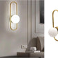 Applique da muro Oro con sfere bolle bianche design moderno minimal (Applique Ovale) AQ47